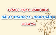 Bài 10 trang 51 Toán 8 Cánh Diều Tập 2